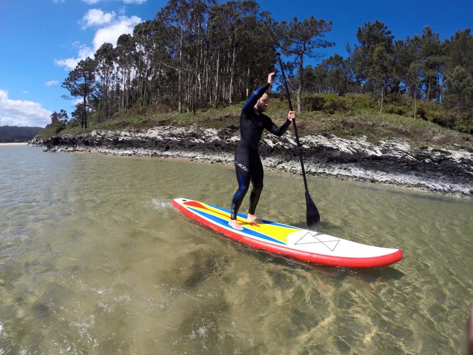 Sobre la tabal de paddle surf