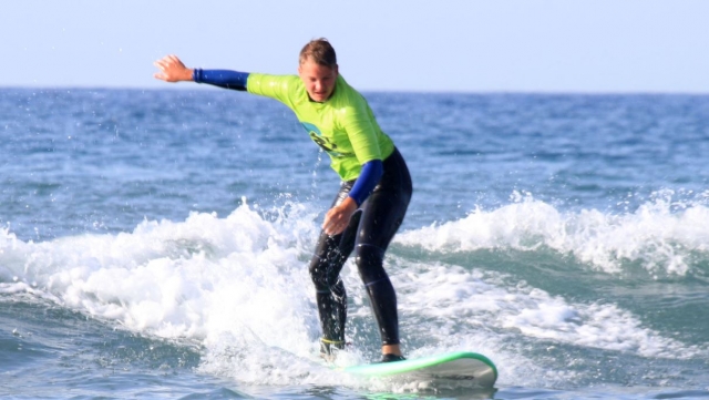 Catching the first waves in Maspalomas 