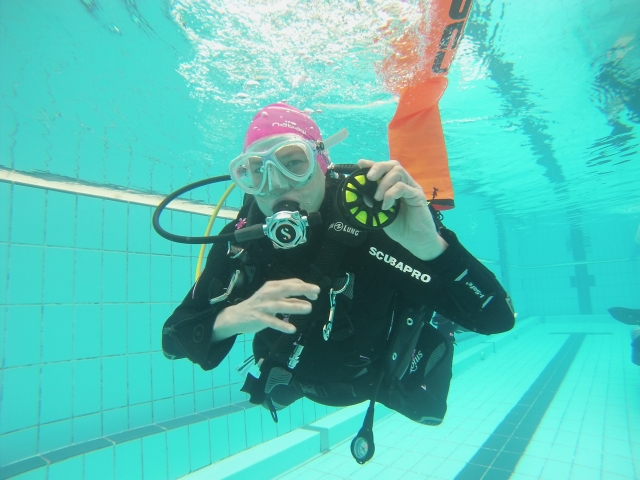 Cogiendo confianza en buceo en Illescas