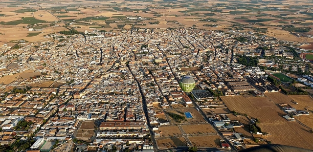 Vista aérea desde globo aerostático 