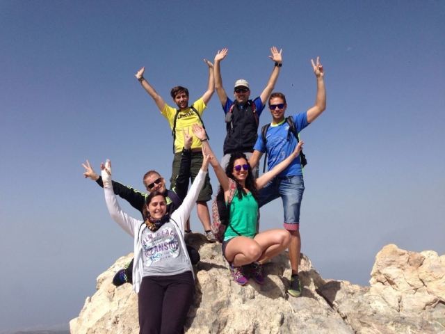  At the top of Pico del Teide hiking 