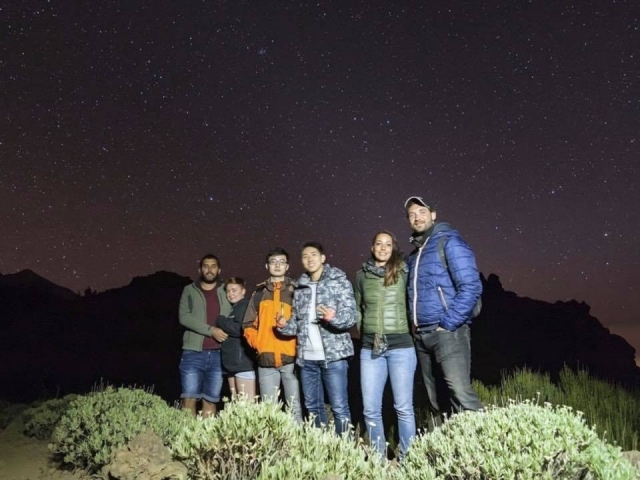 Senderismo astronómico en El Teide