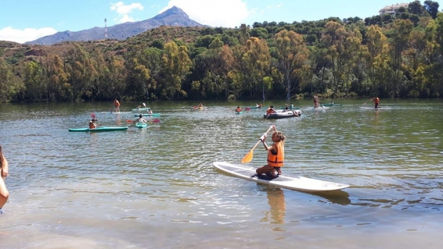  Genießen Sie das Paddelsurfen im Fluss 