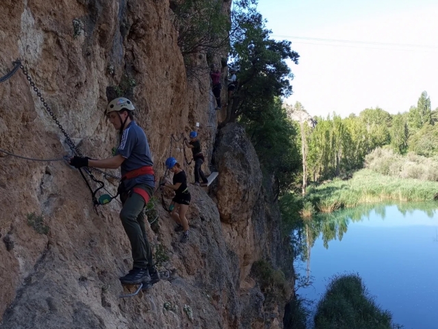 Complicado tramo de la vía ferrata