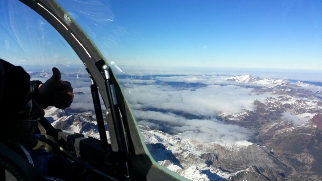  Dalla cabina di pilotaggio dell'aliante 