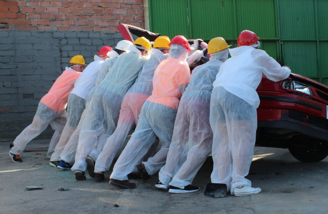Jalando el carro