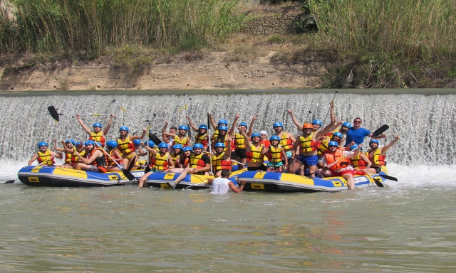 Durante el rafting en Blanca