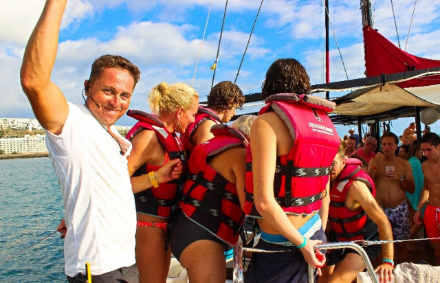 Actividades acuáticas en el barco