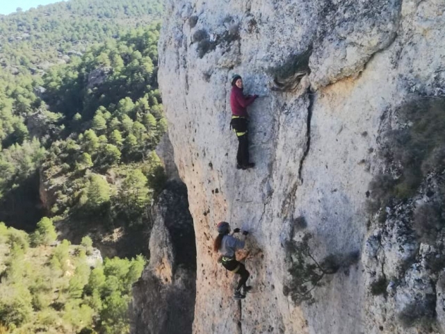  progressing through the Ferrata via