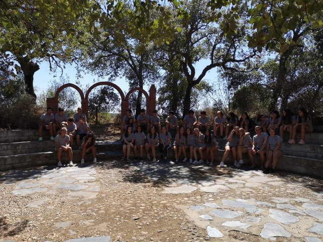  Foto di gruppo all'ombra degli alberi 