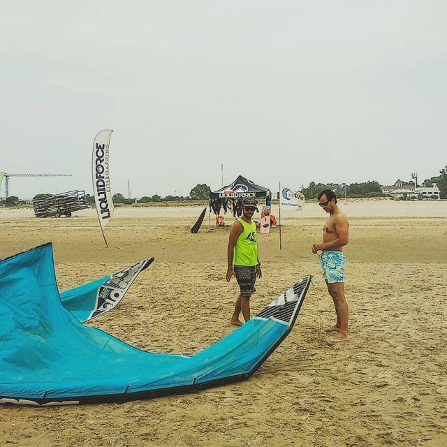  Preparing the material for the kitesurfing class 