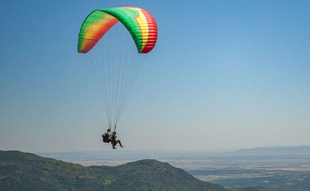 Volando en paramotor por Cáceres