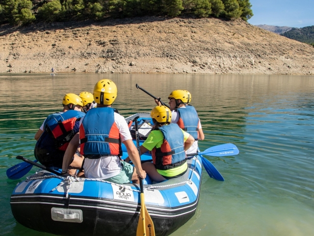 Practicing rafting 