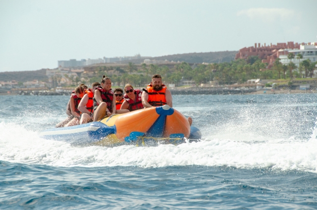 Disfrutando del banana boat