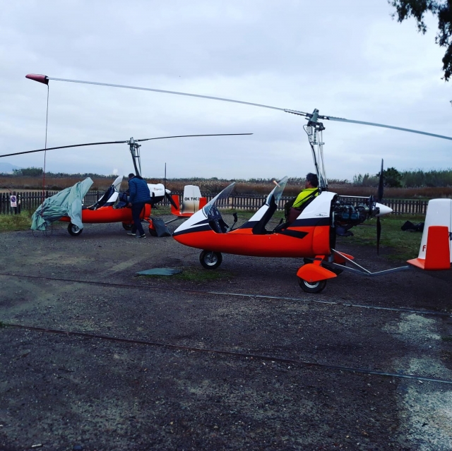 Preparing the flight in Girocopter 
