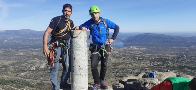 At the top after climbing route 