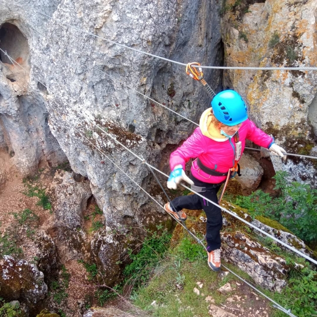  Nepalese bridge in via ferrata 
