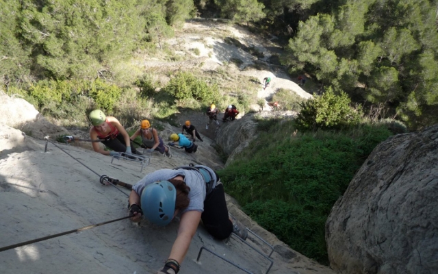 Tramo de la vía ferrata en Centelles