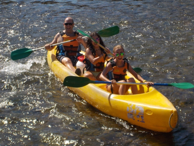  Family in a canoe on the Deva River 