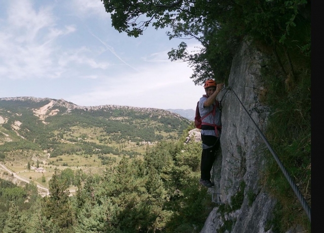  Subject to the lifeline of the ferrata 