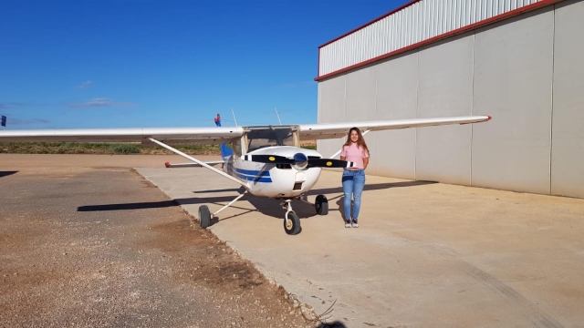  Next to the plane at the Los Martinez del Puerto aerodrome 