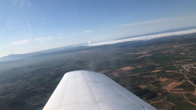  Over the orchard of Murcia flying in a small plane 