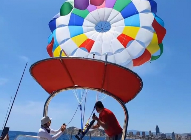  Parasailing off the coast of Benidorm 