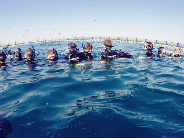  Crianças tomando banho no mar 