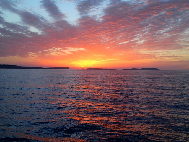 Atardecer desde el barco