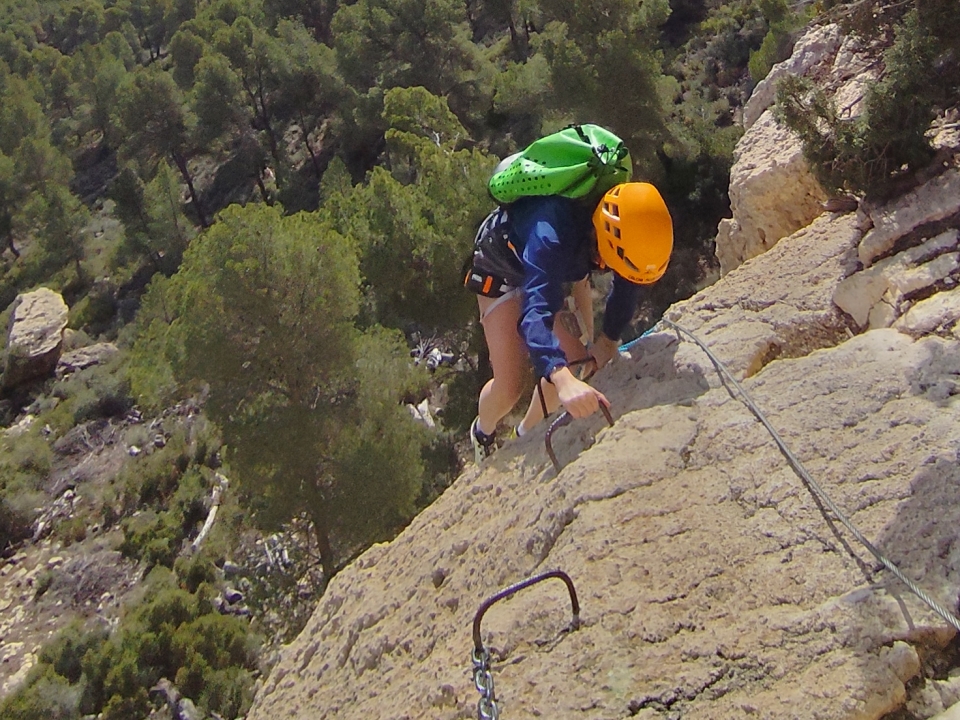 Subiendo por la vía ferrata