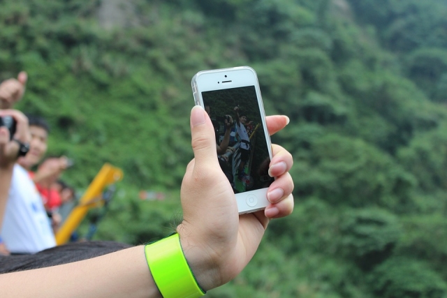 Gravando o bungee jump com o celular 