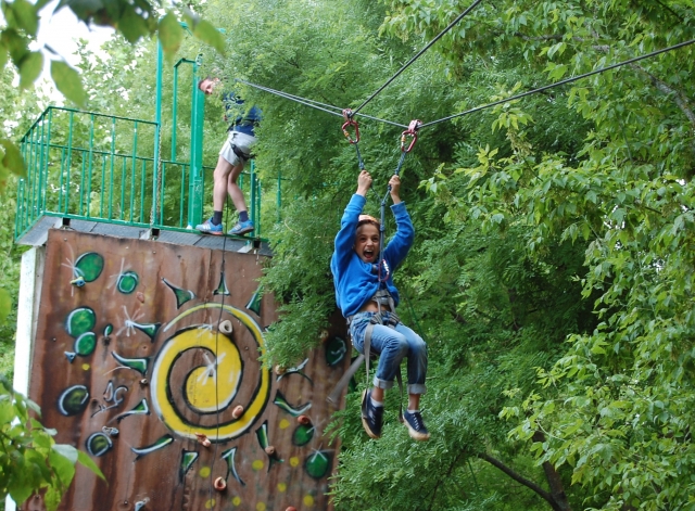 Enjoying the zip line 