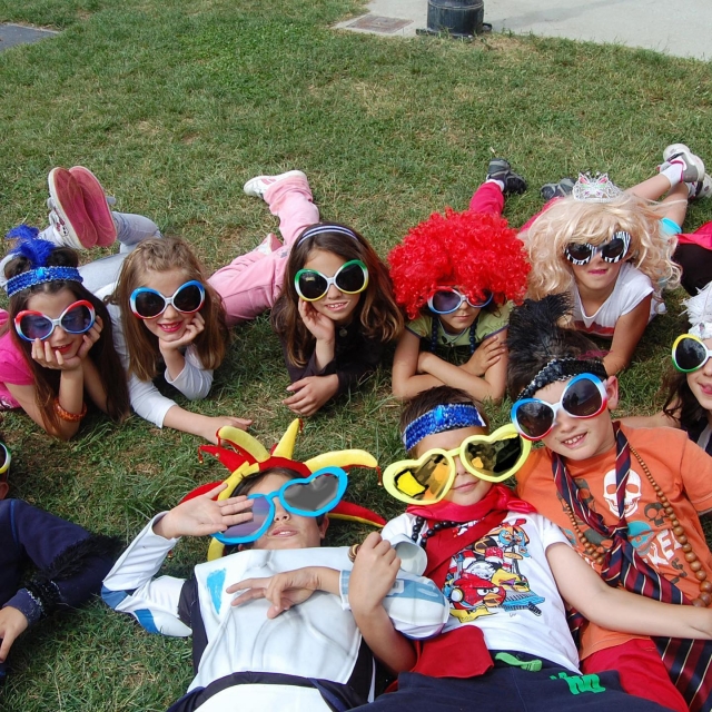  Dressed in costumes in the camp 