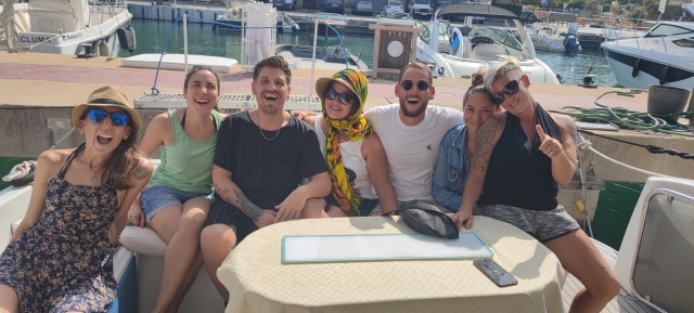  passeio de barco por Maiorca barco com amigos em Maiorca 
