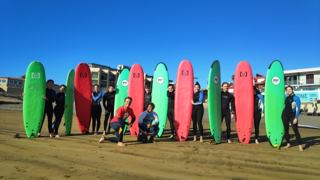  With the surf instructors 