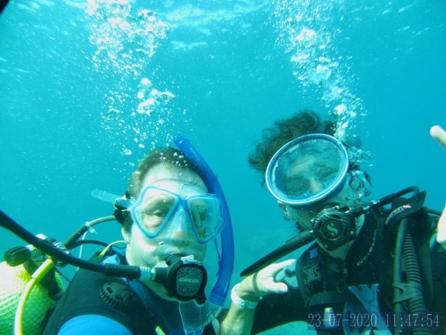 Selfie bajo el agua