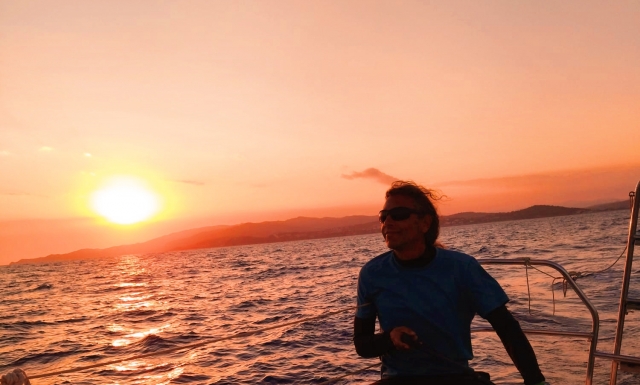 Disfrutando del atardecer