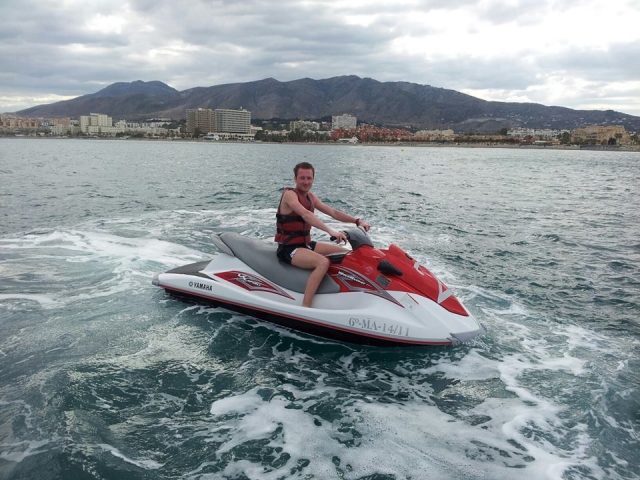  On the jet ski in Fuengirola 