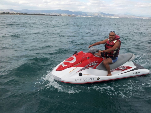  Happy on the jet ski 
