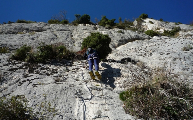  Ascend the vertical walls of the via ferrata 