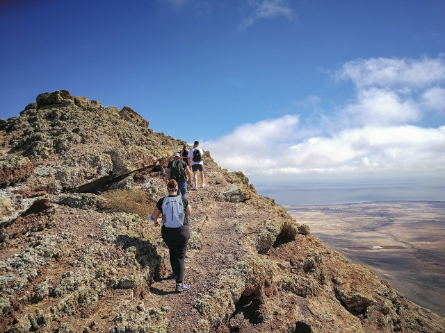 Walking in the crater 