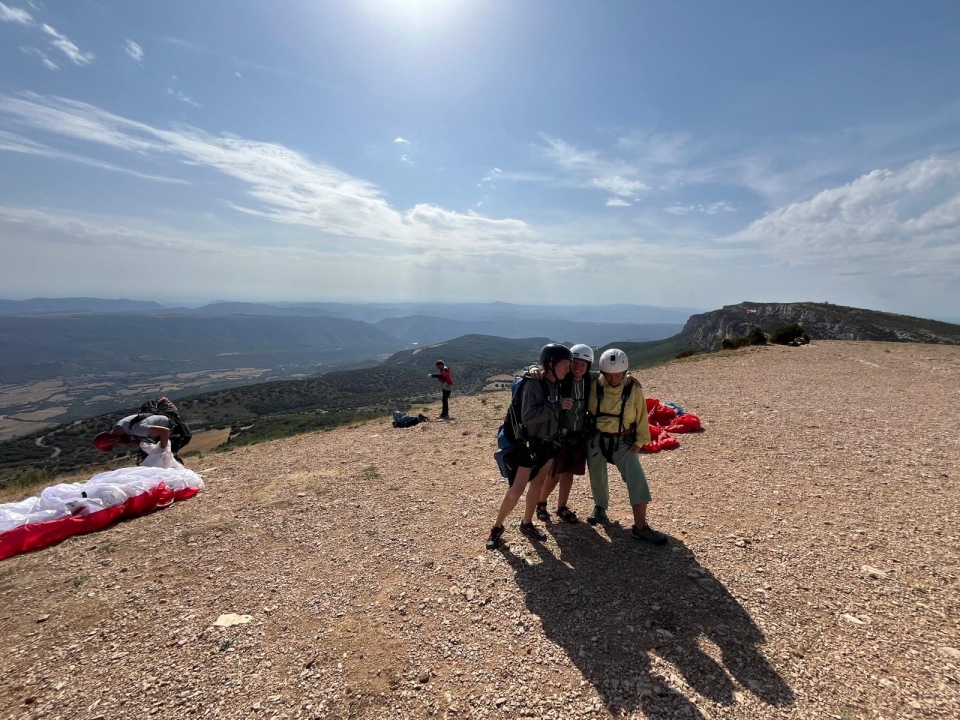 Durante el vuelo en parapente