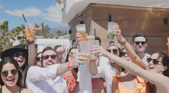  Toast at the best pool party on the island 