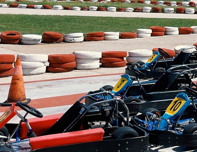 Varios karts vacíos esperando a ser usados