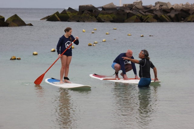 Doing SUP in Lanzarote 