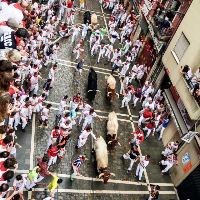  Balloon ride during the running of the bulls 