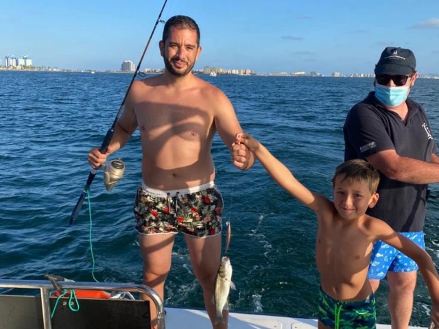 Pescando en familia