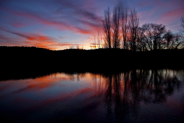 Lagunes de Ruidera au coucher du soleil 