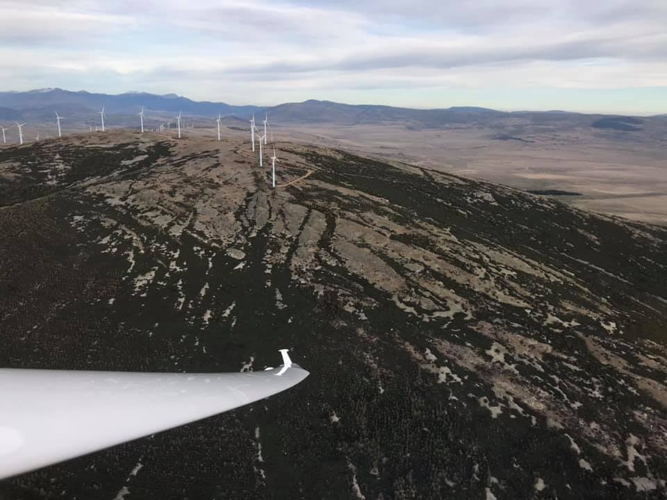 Planeador durante el vuelo