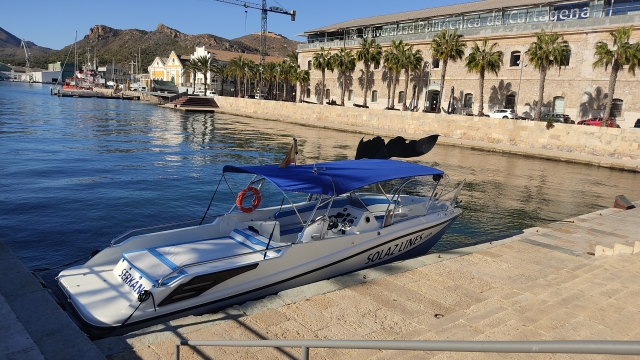  Boat parked in the port of Cartagena